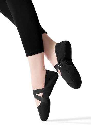 SANGEESON Ballet Shoes for Women(Leather Full Sole, Arch Support, Breathable), Jazz Shoes, Ballerina Shoes, Dance Shoes Women for Beginner in Kuwait