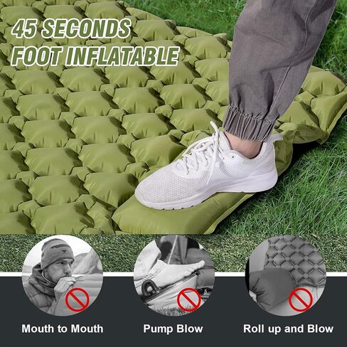 Sleeping Pad for Camping, Lightweight Waterproof Camping Air Mattress with Built-in Pump Camping Bed for Backpacking Gear, Hiking, Tent, Traveling Orange in Saudi Arabia
