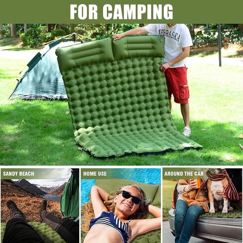 Sleeping Pad for Camping, Lightweight Waterproof Camping Air Mattress with Built-in Pump Camping Bed for Backpacking Gear, Hiking, Tent, Traveling Orange in Saudi Arabia