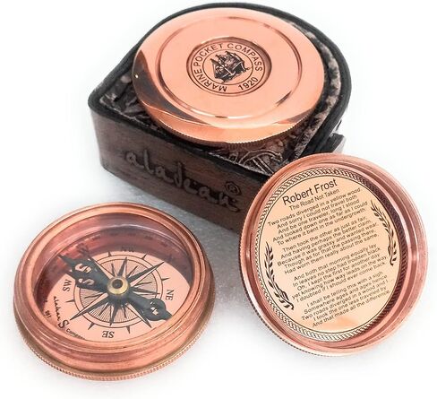 بوصلة نحاسية 2 بوصة | هدية منقوشة لعيد الميلاد والذكرى السنوية والزفاف والكريسماس وعيد الشكر وتأكيد التخرج والمعمودية in Kuwait