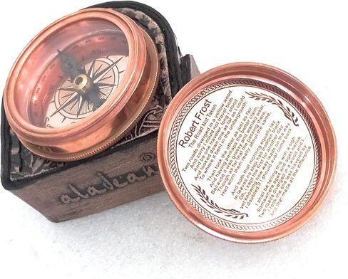 بوصلة نحاسية 2 بوصة | هدية منقوشة لعيد الميلاد والذكرى السنوية والزفاف والكريسماس وعيد الشكر وتأكيد التخرج والمعمودية in Kuwait