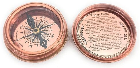 بوصلة نحاسية 2 بوصة | هدية منقوشة لعيد الميلاد والذكرى السنوية والزفاف والكريسماس وعيد الشكر وتأكيد التخرج والمعمودية in Kuwait