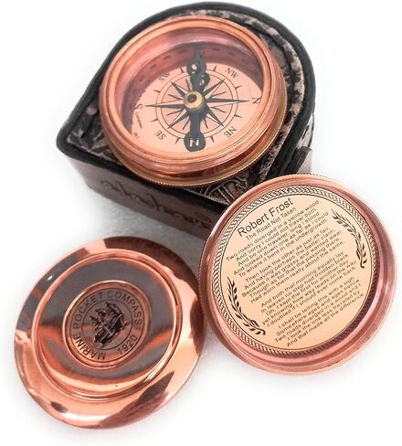 بوصلة نحاسية 2 بوصة | هدية منقوشة لعيد الميلاد والذكرى السنوية والزفاف والكريسماس وعيد الشكر وتأكيد التخرج والمعمودية in Kuwait