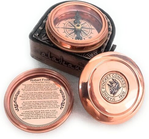 بوصلة نحاسية 2 بوصة | هدية منقوشة لعيد الميلاد والذكرى السنوية والزفاف والكريسماس وعيد الشكر وتأكيد التخرج والمعمودية in Kuwait