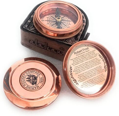 بوصلة نحاسية 2 بوصة | هدية منقوشة لعيد الميلاد والذكرى السنوية والزفاف والكريسماس وعيد الشكر وتأكيد التخرج والمعمودية in Kuwait