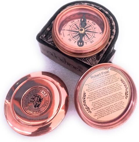 بوصلة نحاسية 2 بوصة | هدية منقوشة لعيد الميلاد والذكرى السنوية والزفاف والكريسماس وعيد الشكر وتأكيد التخرج والمعمودية in Kuwait