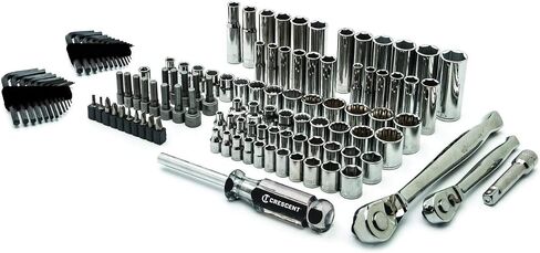 Crescent 121 Pc. 1/4" and 3/8" Drive 6 and 12 Point Standard & Deep SAE/Metric Mechanics Tool Set - CTK121 in Saudi Arabia