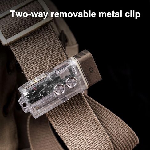 مصباح يدوي RovyVon E8 Hybrid Battery EDC، بحد أقصى 700 لومن مع 6500 كيلو أبيض بارد، سلسلة مفاتيح USB-C قابلة لإعادة الشحن، تشغيل مؤقت، وضع القفل، الطاقة من خلال Li-po المدمج/AAA القابل للاستبدال (365 نانومتر/أبيض) in Kuwait