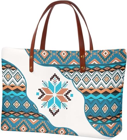Sannovo African Tribal Ethnic Print Women Tote Shoulder Bags Casual Handbag in Kuwait