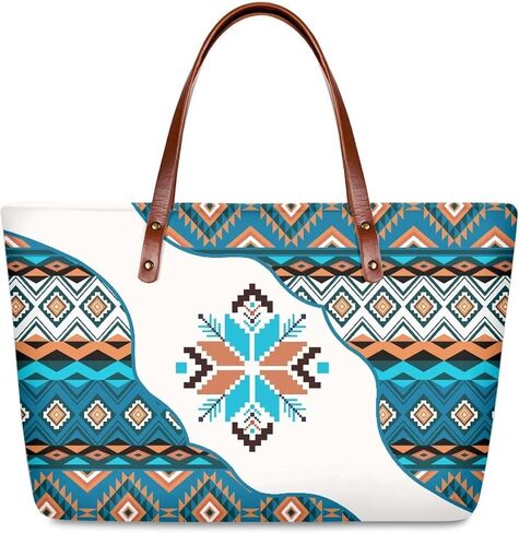 Sannovo African Tribal Ethnic Print Women Tote Shoulder Bags Casual Handbag in Kuwait