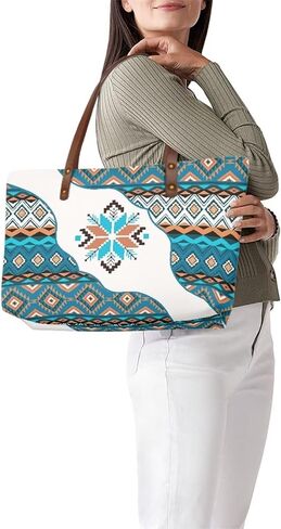 Sannovo African Tribal Ethnic Print Women Tote Shoulder Bags Casual Handbag in Kuwait