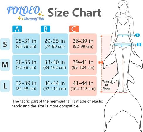 FOLOEO Mermaid Tails for Swimming, Mermaid Swimsuit Costume Set Bathing Suits for Adult & Teen（No Monofin & Support Plate in Saudi Arabia