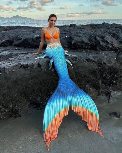 FOLOEO Mermaid Tails for Swimming, Mermaid Swimsuit Costume Set Bathing Suits for Adult & Teen（No Monofin & Support Plate in Saudi Arabia