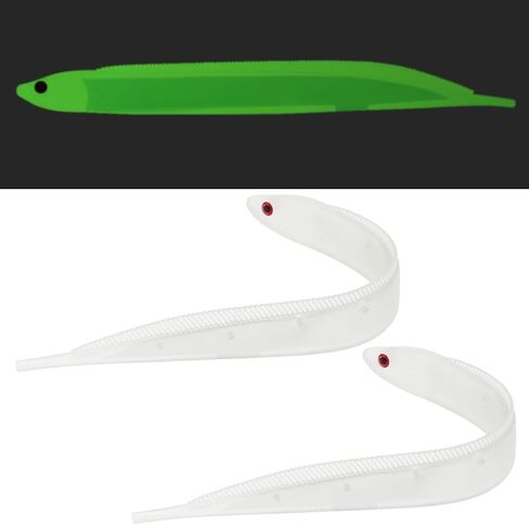OriGlam 2pcs 15cm Soft Luminous Fishing Lures Sea Fishing Bait Glow in Dark Fish Bait, Luminous Artificial Baits Simulation Lifelike Soft Lures for Bass Pike Trout in Saudi Arabia