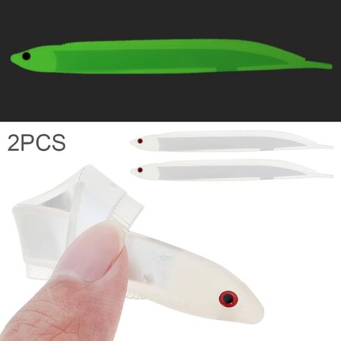 OriGlam 2pcs 15cm Soft Luminous Fishing Lures Sea Fishing Bait Glow in Dark Fish Bait, Luminous Artificial Baits Simulation Lifelike Soft Lures for Bass Pike Trout in Saudi Arabia