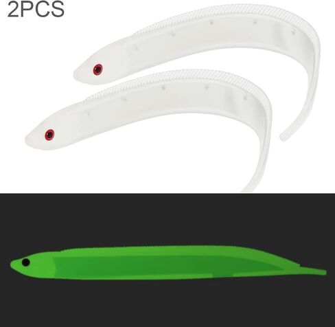 OriGlam 2pcs 15cm Soft Luminous Fishing Lures Sea Fishing Bait Glow in Dark Fish Bait, Luminous Artificial Baits Simulation Lifelike Soft Lures for Bass Pike Trout in Saudi Arabia