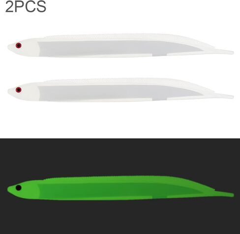 OriGlam 2pcs 15cm Soft Luminous Fishing Lures Sea Fishing Bait Glow in Dark Fish Bait, Luminous Artificial Baits Simulation Lifelike Soft Lures for Bass Pike Trout in Saudi Arabia
