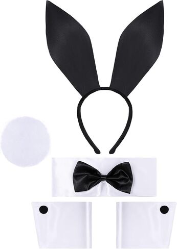 Spooktacular Creations Bunny Accessories Set with Bunny Ears Headband,Bow Tie,Bunny Tail and Arm Cuffs for Halloween Cosplay in Saudi Arabia