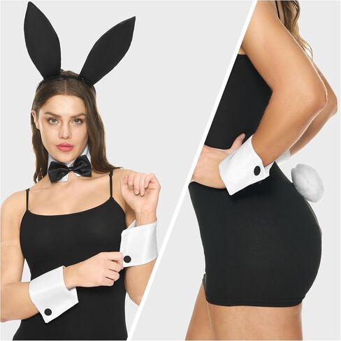 Spooktacular Creations Bunny Accessories Set with Bunny Ears Headband,Bow Tie,Bunny Tail and Arm Cuffs for Halloween Cosplay in Saudi Arabia