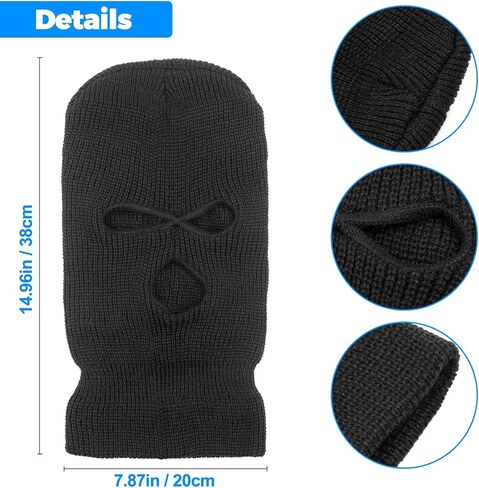 3-Hole Full Face Mask Cover Ski Mask Winter Balaclava Cap Knitted Face Cover for Winter Outdoor Sports (Pink) in Kuwait