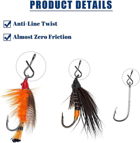 طقات صيد الذبابة، 150 قطعة/صندوق من الفولاذ المقاوم للصدأ، طُعم سريع التغيير، مزيج الحجم بدون عقدة، موصل طُعم سريع الطُعم لخطافات الطيران والرقص in Kuwait