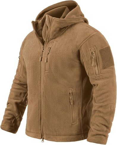 NAVEKULL Men's Tactical Fleece Jacket Hooded Winter Warm Full-Zip Hiking Outdoor Jacket Multi-Pockets in Saudi Arabia