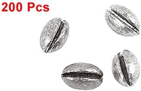 uxcell 200 PCS 0.24" x 0.2" Egg Lead Fishing Weights Sinkers, Oval Shape Fishing Weights Line Tackle Split Shots Sinkers for Saltwater Freshwater Fishing in Saudi Arabia