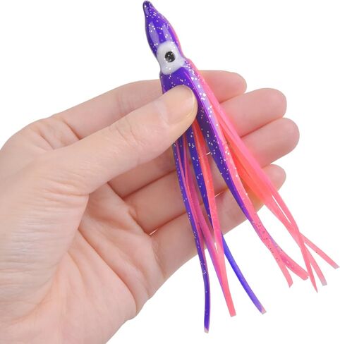 20 قطع الأخطبوط التنانير المياه المالحة لينة البلاستيك إغراء الصيد الحبار سيليكون إغراء الطعم توهج التصيد الصيد إغراء باس الصيد معالجة الملحقات طول 2.75 "/3.54"/4.33" in Kuwait