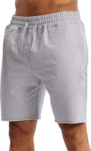 Ouber Men's 7'' Gym Workout Sweat Shorts Bodybuilding Running Training Jogging Shorts in Kuwait
