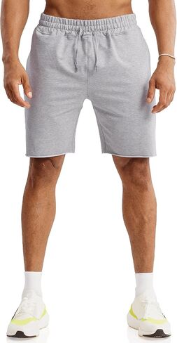 Ouber Men's 7'' Gym Workout Sweat Shorts Bodybuilding Running Training Jogging Shorts in Kuwait