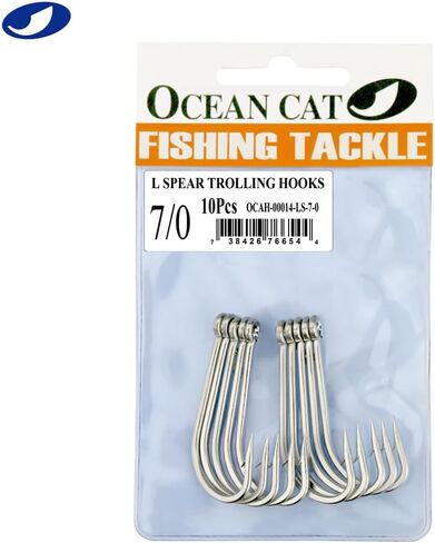 خطاف صيد السمك كلاسيكي من الفولاذ المقاوم للصدأ من OCEAN CAT، خطاف شائك قصير وطويل، خطاف الأخطبوط، خطاف التصيد الدائري، صيد السمك للمياه المالحة والمياه العذبة in Kuwait