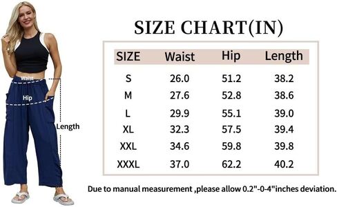 Honwenle Women's Wide Leg Pants Loose Drawstring Palazzo Pants Summer Casual Flowy Beach Trousers with Cargo Pockets in Saudi Arabia