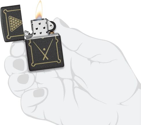Zippo unisex-adult Gaming Lighters, Black Crackle Billiards in Saudi Arabia
