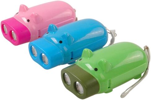 STOBOK 3pcs Hand Pressing Flashlight Cartoon Pig Flashlights Hand Crank Flashlight Portable Electric Torch Battery-free Flashlight Outdoor Camping Flashlight (random Color) in Saudi Arabia
