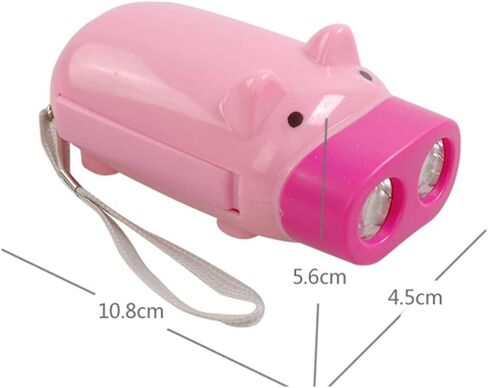 STOBOK 3pcs Hand Pressing Flashlight Cartoon Pig Flashlights Hand Crank Flashlight Portable Electric Torch Battery-free Flashlight Outdoor Camping Flashlight (random Color) in Saudi Arabia