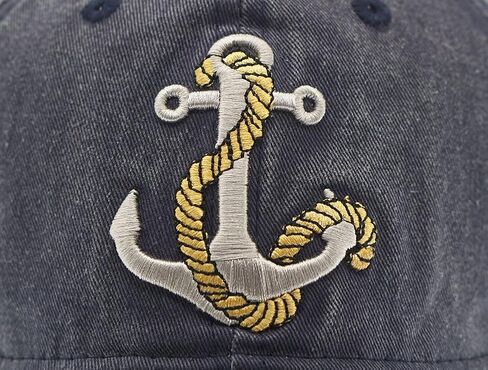 Vintage Baseball Cap Embroidery Anchor Washed Denim Trucker Cap 100% Cotton Sun Hat for Men Women Adjustable Size in Saudi Arabia