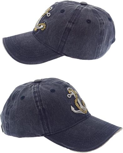 Vintage Baseball Cap Embroidery Anchor Washed Denim Trucker Cap 100% Cotton Sun Hat for Men Women Adjustable Size in Saudi Arabia