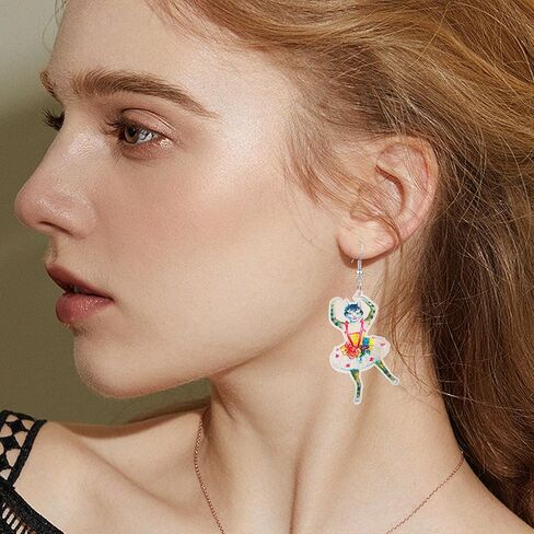 RofYof أقراط قطة سوداء لطيفة على شكل حيوان أكريليك قطة سوداء متدلية أقراط متدلية على شكل جيتار مضحك للنساء هدايا مجوهرات للبنات in Kuwait