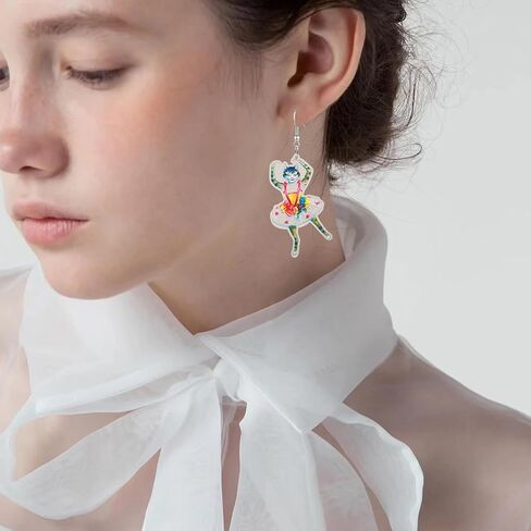 RofYof أقراط قطة سوداء لطيفة على شكل حيوان أكريليك قطة سوداء متدلية أقراط متدلية على شكل جيتار مضحك للنساء هدايا مجوهرات للبنات in Kuwait