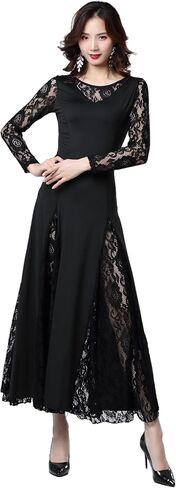 Female Ballroom Dance Lace Dress Long Skirt Modern Dance Big Swing Dress Waltz Dance Costume Competition Costume in Kuwait