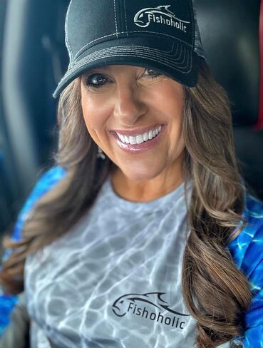 Fishoholic Snapback Baseball Fishing Hat - Embroidered Logos Mesh Trucker Fishing Gift for Dad Father Son (R) TM Fishaholic (SNP-BlkStk) in Kuwait