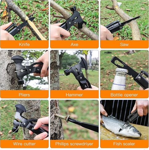 Hammer Multitool 14 في 1 - هدية للرجل، هدايا عيد ميلاد للرجال، الأب، الزوج، الصديق، ملحقات التخييم، معدات النجاة، أداة متعددة مع صندوق هدايا، أدوات رائعة، أفكار هدايا فريدة من نوعها in Kuwait