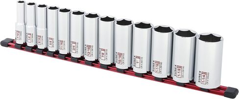 13Piece 1/2" Drive Chrome Socket Rail 6Pt SAE Deep in Saudi Arabia