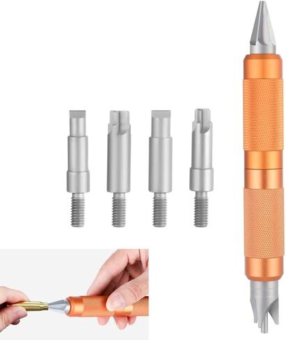 Homaisson Cartridge Case Prep Multitool، حقيبة متعددة الاستخدامات لإزالة حواف الشطب، أدوات يدوية لإعادة التحميل، أدوات تنظيف الجيب التمهيدي لإزالة التجعيد، تناسب عيار 0.17-0.45 بوصة in Kuwait