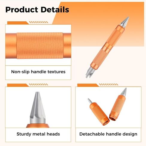 Homaisson Cartridge Case Prep Multitool، حقيبة متعددة الاستخدامات لإزالة حواف الشطب، أدوات يدوية لإعادة التحميل، أدوات تنظيف الجيب التمهيدي لإزالة التجعيد، تناسب عيار 0.17-0.45 بوصة in Kuwait