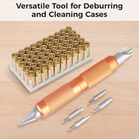 Homaisson Cartridge Case Prep Multitool، حقيبة متعددة الاستخدامات لإزالة حواف الشطب، أدوات يدوية لإعادة التحميل، أدوات تنظيف الجيب التمهيدي لإزالة التجعيد، تناسب عيار 0.17-0.45 بوصة in Kuwait