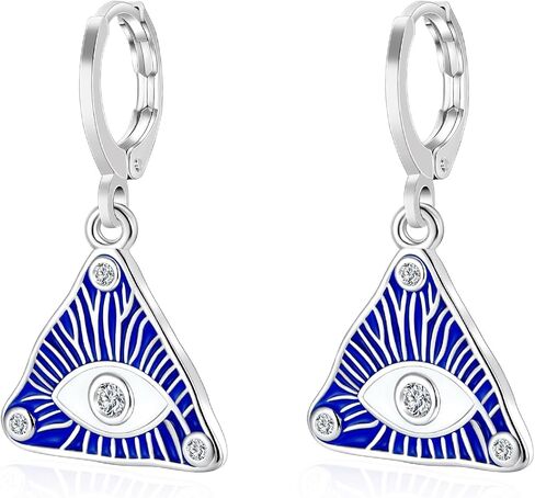 Esbbela Evil Eye Hoop Earrings for Women Tiny Eye Earrings Blue Devil Eye Colorful Heart Third Eye Small Huggie Hoop Earrings Spiritual Protection Gold Eye Jewelry in Kuwait