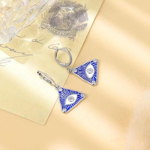 Esbbela Evil Eye Hoop Earrings for Women Tiny Eye Earrings Blue Devil Eye Colorful Heart Third Eye Small Huggie Hoop Earrings Spiritual Protection Gold Eye Jewelry in Kuwait