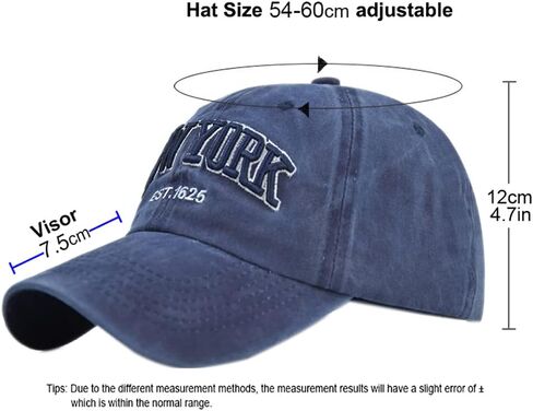 Vintage Baseball Cap Embroidery New York Washed Denim Trucker Cap 100% Cotton Sun Hat for Men Women Adjustable in Kuwait