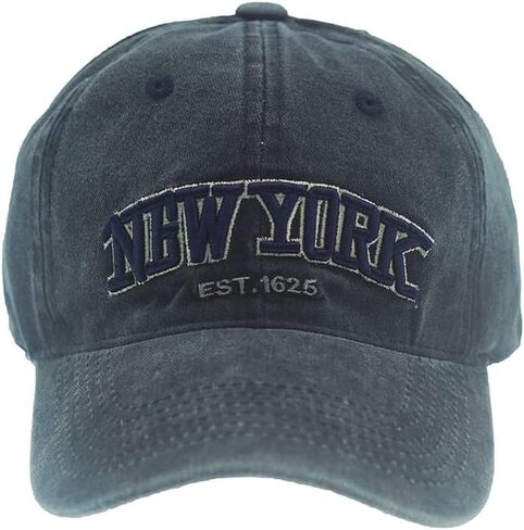 Vintage Baseball Cap Embroidery New York Washed Denim Trucker Cap 100% Cotton Sun Hat for Men Women Adjustable in Kuwait